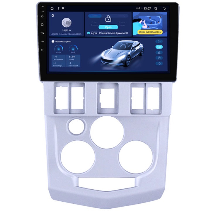 Navigatie dedicata Dacia Logan 2004-2009, 4GB RAM 64GB ROM, Quad Core, Display 9" QLED, Carplay, Android 14, Bluetooth, Magazin Play, Suport Camere AHD