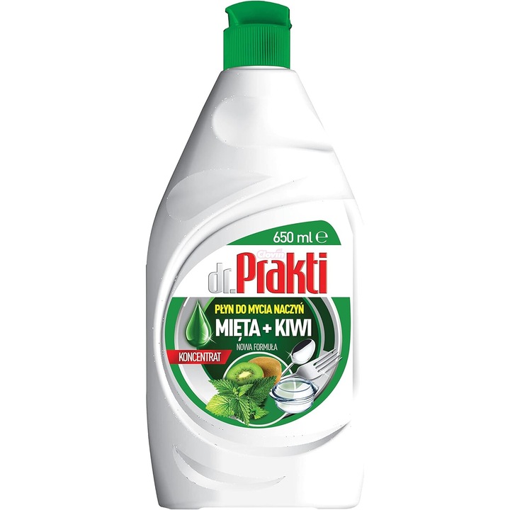 Dr.Prakti univerzális mosogatószer, tömény, 650 ml, folyékony, menta és kivi illatú