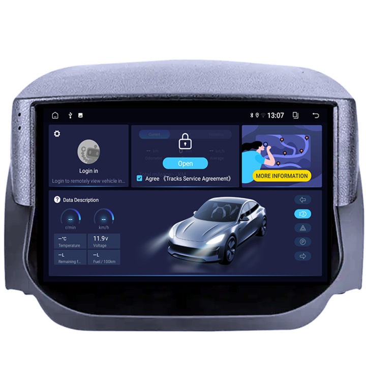 Dedikált navigáció Ford EcoSport 2014-2018-hoz, 4 GB RAM 64 GB ROM, négymagos, 9" QLED kijelző, Carplay, Android 14, Bluetooth, Play Áruház, AHD kamera támogatás