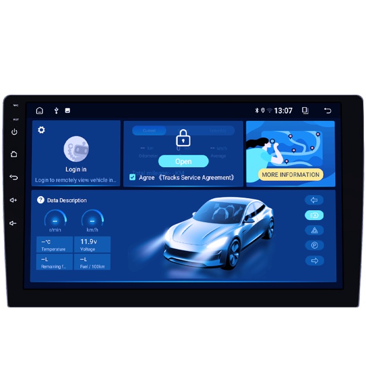 Dedikált navigáció Ford Escape 2000-2007-hez, 4 GB RAM 64 GB ROM, négymagos, 9" QLED kijelző, Carplay, Android 14, Bluetooth, Play Áruház, AHD kamera támogatás