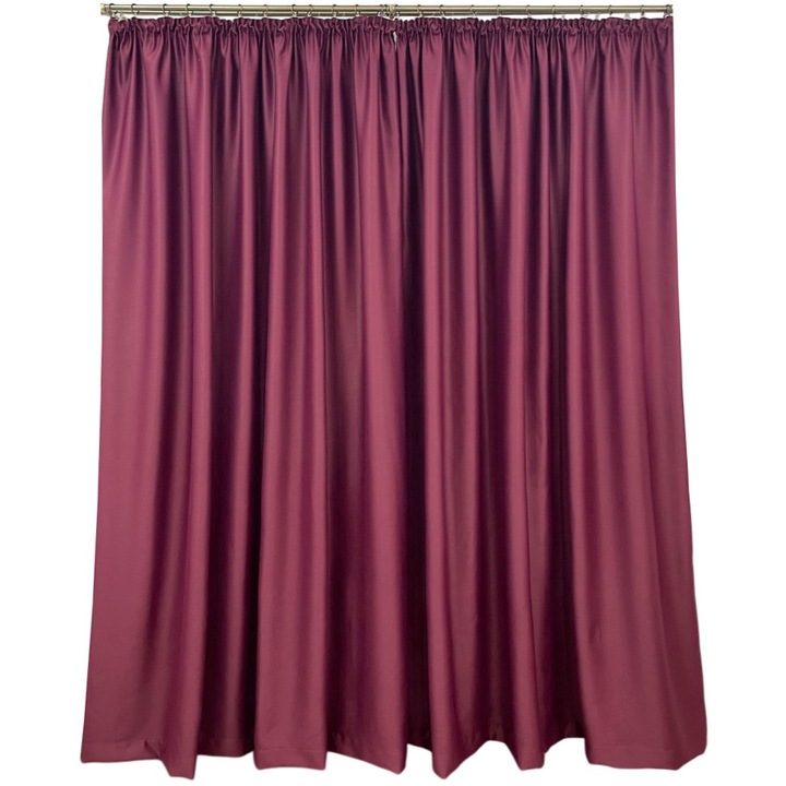 Set doua draperii blackout, culoare visiniu ruby, colectia "Monocrom Signature" by Liz Line cu rejansa 2x140x245cm - DR714