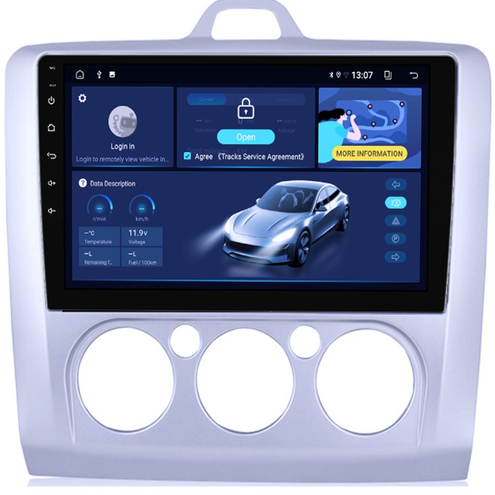 Navigatie dedicata Ford Focus 2 2004-2011, 4GB RAM 64GB ROM, Quad Core, Display 9" QLED, Carplay, Android 14, Bluetooth, Magazin Play, Suport Camere AHD