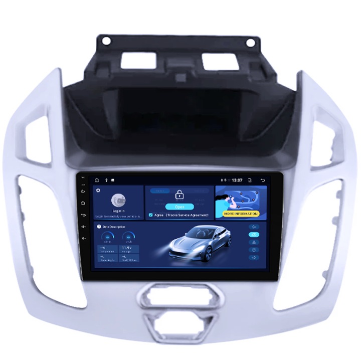 Dedikált navigáció a Ford Transit Connect 2015-höz, 4 GB RAM 64 GB ROM, négymagos, 9" QLED kijelző, Carplay, Android 14, Bluetooth, Play Áruház, AHD kamera támogatás