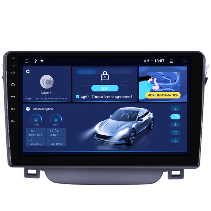 Navigatie dedicata Hyundai I30 2011-2015, 4GB RAM 64GB ROM, Quadcore, Android 14, Display QLED 1K 9", DSP, Carplay&Android Auto, Suport camere AHD
