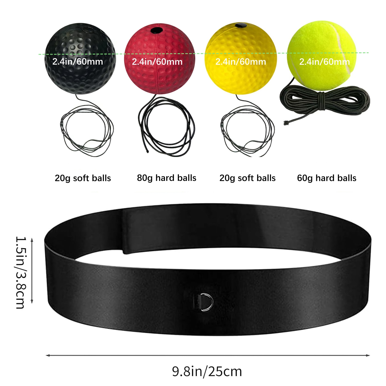 Minge Box Set Minge reflex de box, 4 mingi, Minge box montata pe cap, Ajustabila ...