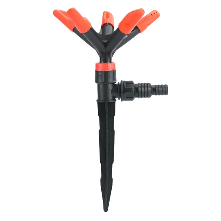 Aspersor de gradina rotativ, 26.50x14.00x14.00cm, plastic, portocalie, set