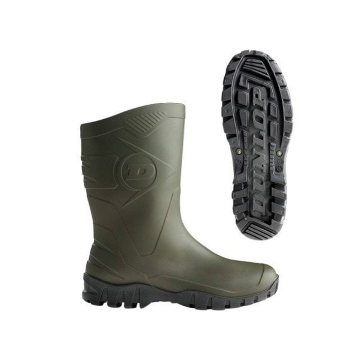 Cizme impermeabile Dunlop, PVC, verde inchis, talpa anti-alunecare, 45