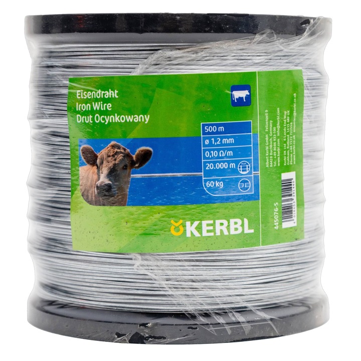 Horganyzott villany kerítés drót, kis tekercs, 1,2 mm, 500 m, Kerbl