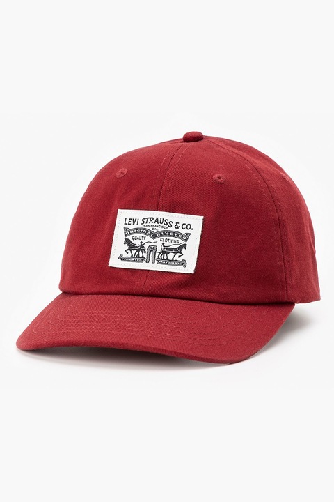 Levi's, Sapca baseball din amestec de lana cu aplicatie logo, Rosu inchis