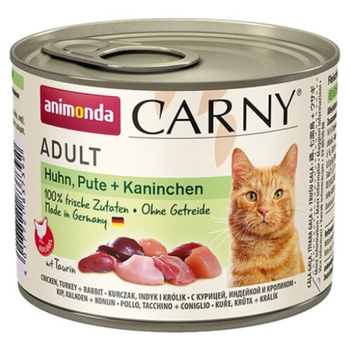 Hrana pisici adulte Animonda, Carny, carne de pui/curcan/iepure, 200g