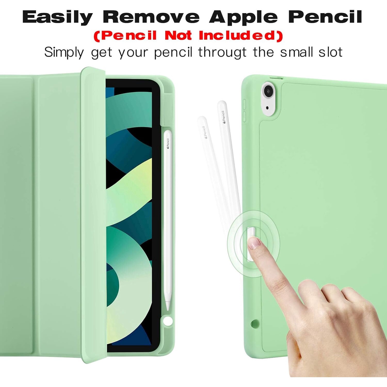 Husa pentru iPad 11 2025 11 inch Soft Shell cu functie wake-up/sleep si compartiment pentru Apple Pen tip stand protectie 360 verde deschis