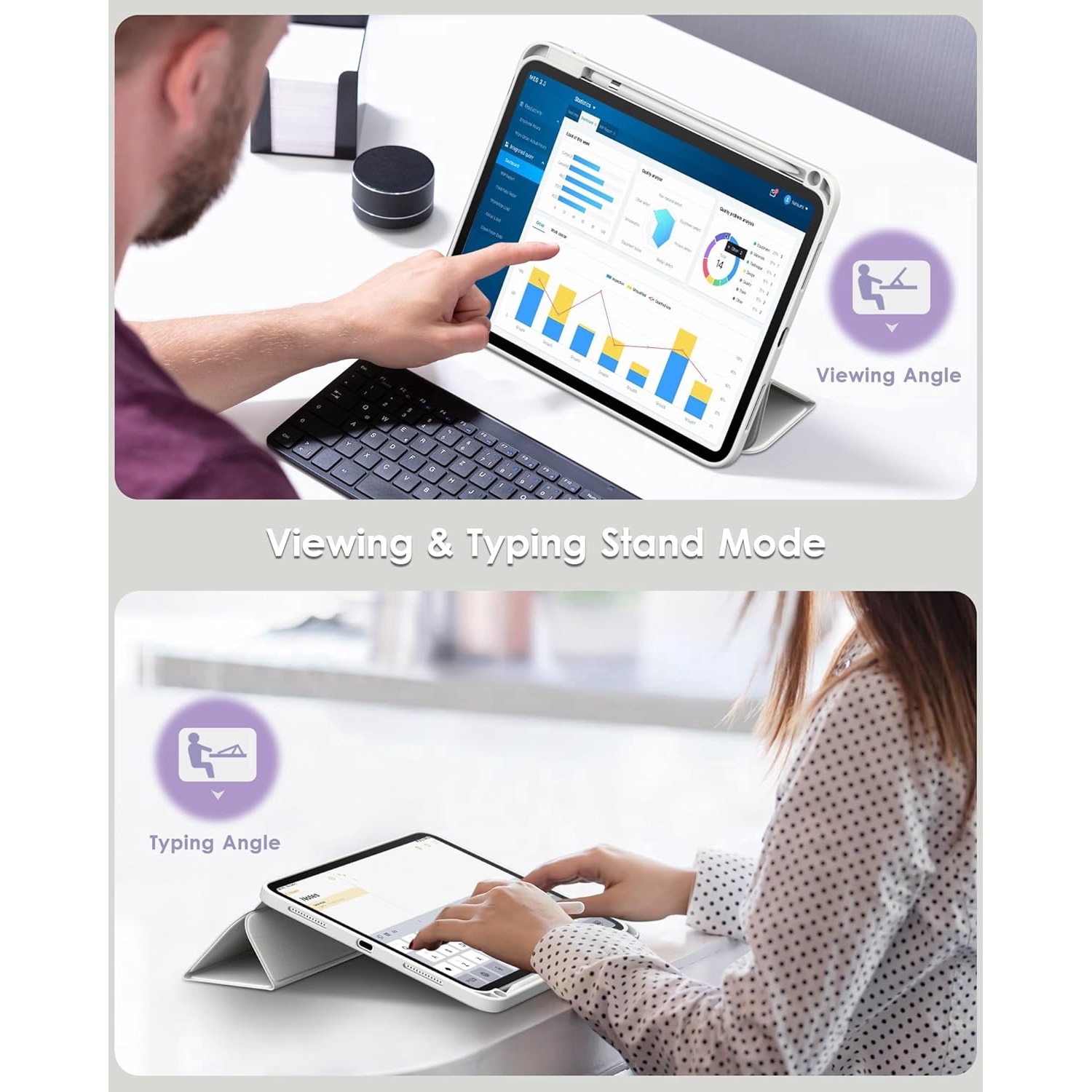 Husa pentru iPad 11 2025 11 inch Soft Shell cu functie wake-up/sleep si compartiment pentru Apple Pen tip stand protectie 360 space grey