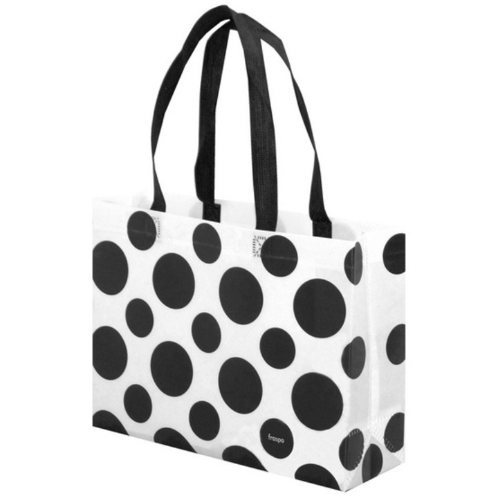 Ultra Mini Fraspo táska, 8L, 34x10x25cm, fekete/fehér, 100 db-os készlet