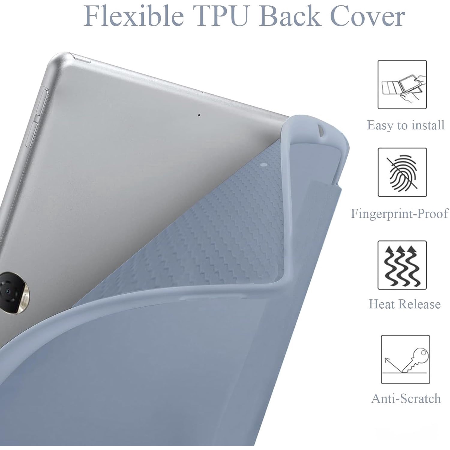 Husa Ultra Slim pentru Honor Pad 9 / 9 Pro / V8 Pro, 12.1", Silicon TPU, Smart Cover - Lavanda