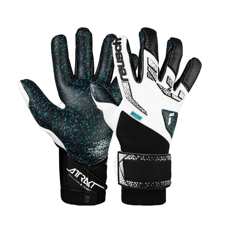 Manusi Portar Reusch Attrakt Freegel Fusion Goaliator, Latex, Alb/Negru/Argintiu, marimea 10, XL