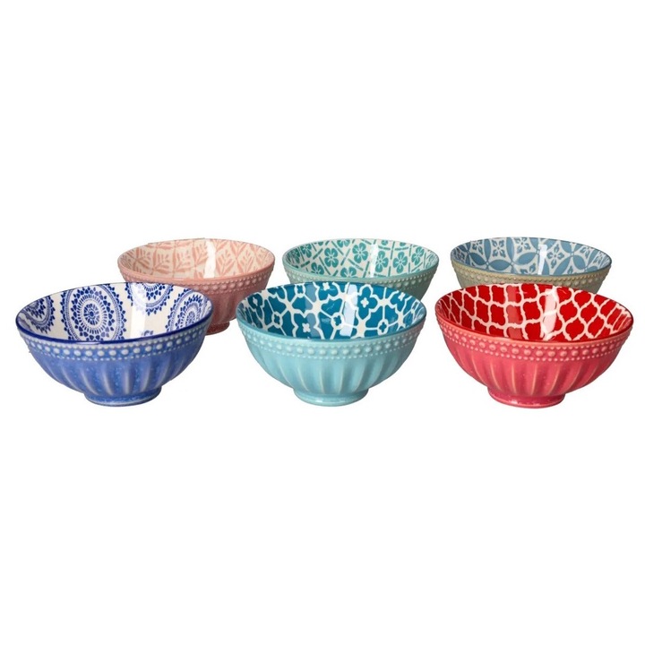 Set 6 Buc, Mini Boluri pentru Servire 9.5 cm, 70 ml, Multicolor