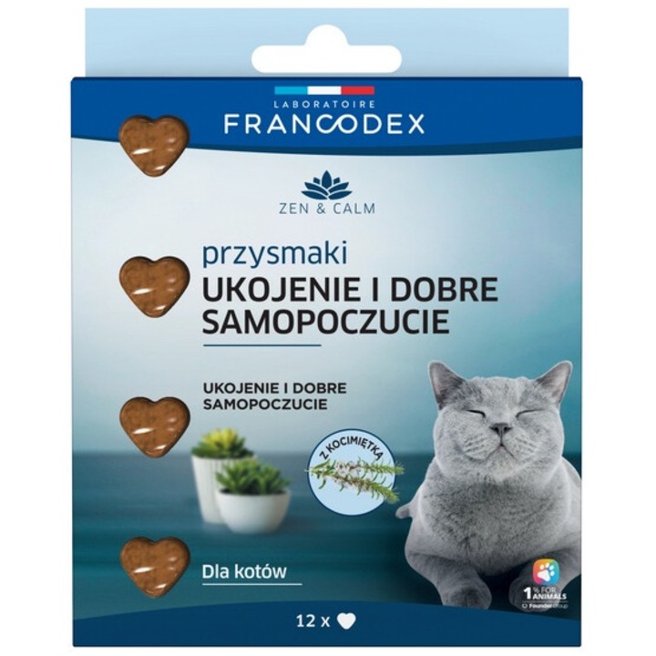 Anti-stressz keksz macskáknak Francodex, 12 darabos készlet, 75g