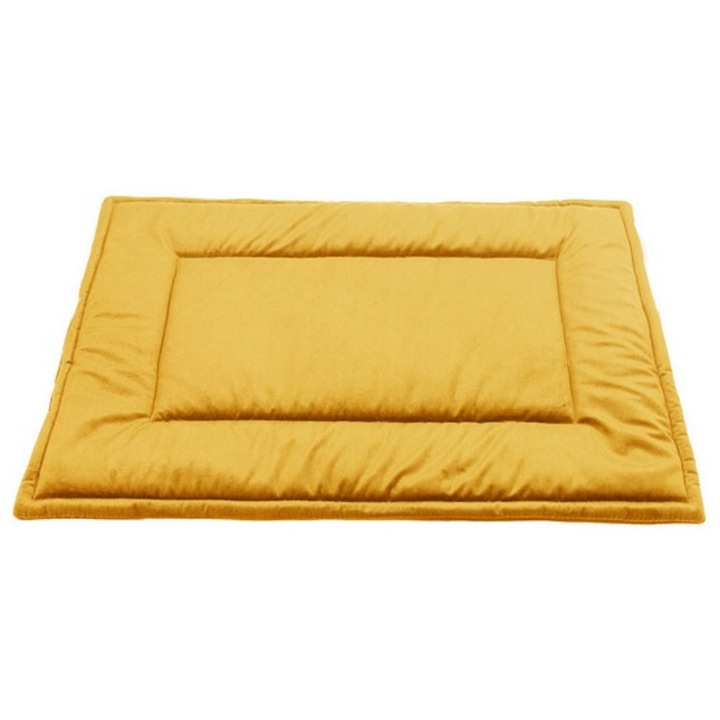 Járóka állatoknak MIMIKO Pets Mata Velvet 70x50cm mustár, ellenálló anyagú, csúszásmentes háttal
