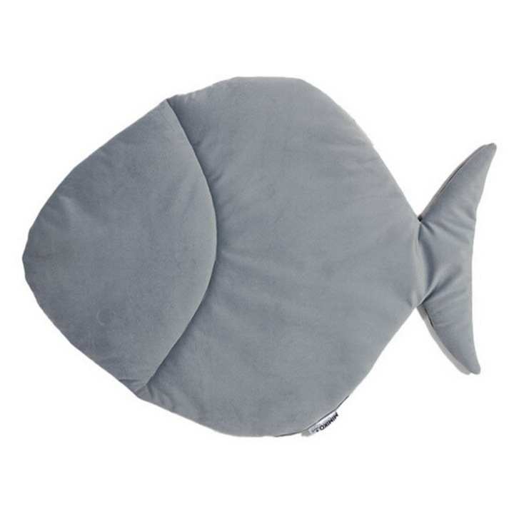 Bújó macskáknak MIMIKO Pets, hal alakú, 50x50cm, bársony anyagú, csúszásmentes