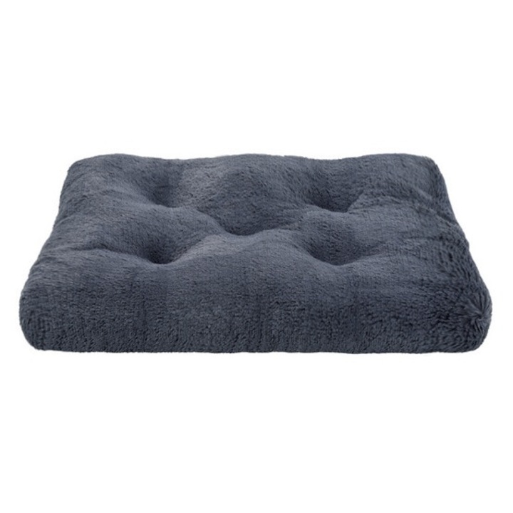 Kutyaágy MIMIKO Pets Shaggy téglalap alakú 65x45 cm, hipoallergén, csúszásmentes, szürke