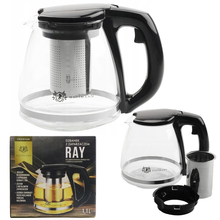 Ceainic cu infuzor 1100ml, Karl Hausmann, Negru