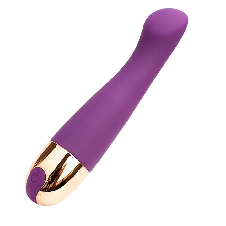 Kompakt vibrátor nőknek, 10 rezgési mód, teljes szilikon, lila, vízálló