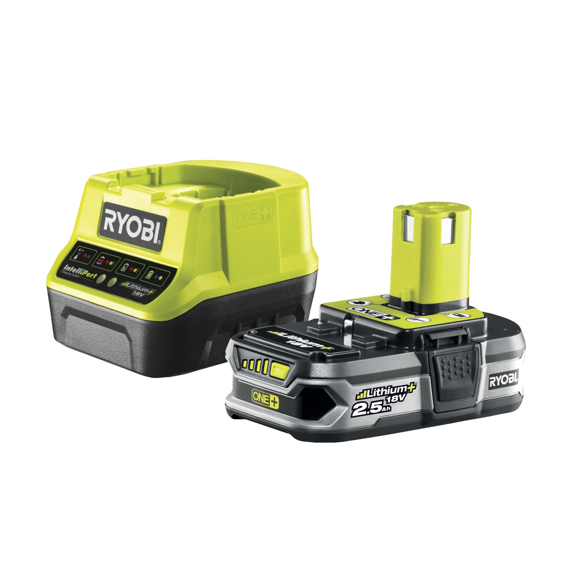 Set acumulator si incarcator Ryobi RC18120-125, 18 V, 2.5 Ah, tehnologia ONE+