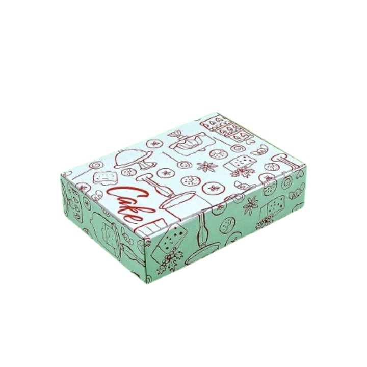 Cutii prajituri T6 pretiparite 100 buc/set alb 200x140x60 mm