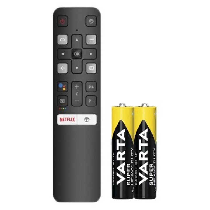 TCL съвместимо дистанционно управление, THOMSON RC802V, с BT и гласови команди, evoremote®, черно, включени батерии