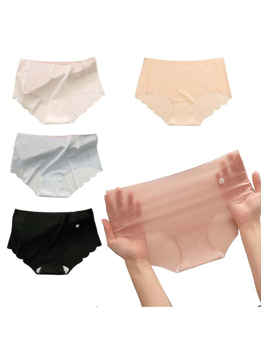 Set de 5 chiloti pentru femei, TREXORA, talie medie, ultra-subtiri, fara cusaturi, multicolor, marimea L