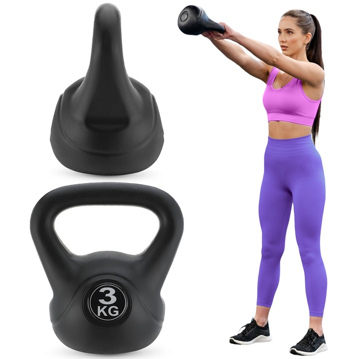 Gantera 3 kg, Gymtek, ergonomic, material rezistent, 11cm