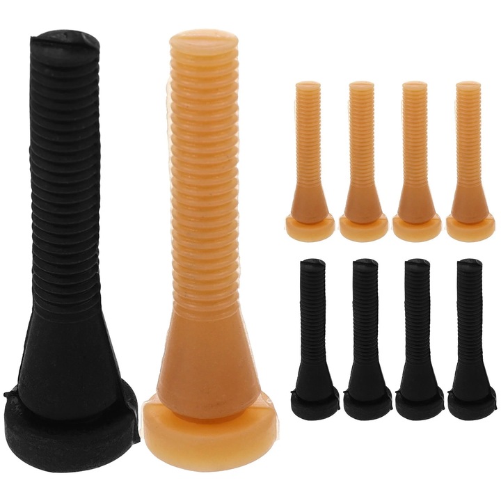 Set 10 bucati de degete pentru plucking pasari, negru si galben, 6.50x2.00x2.00cm