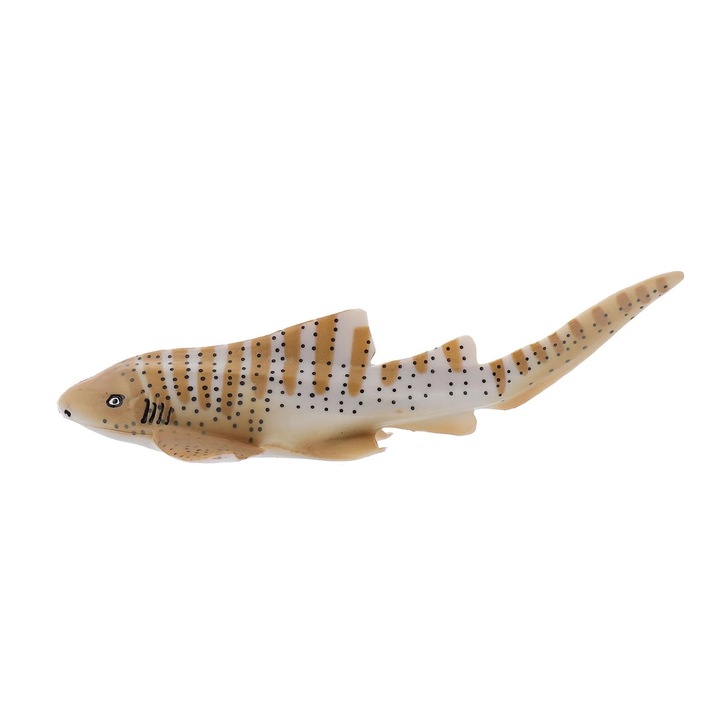 Jucarie interactiva copii, model rechin zebra, plastic, galben, 12.50x6.70x3.30cm, set 1 buc.
