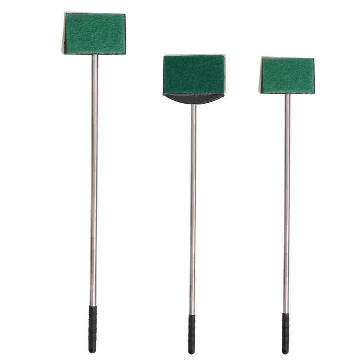 Set 3 perii de curatare acvariu, 47cm si 57cm, inox, plastic, asortate