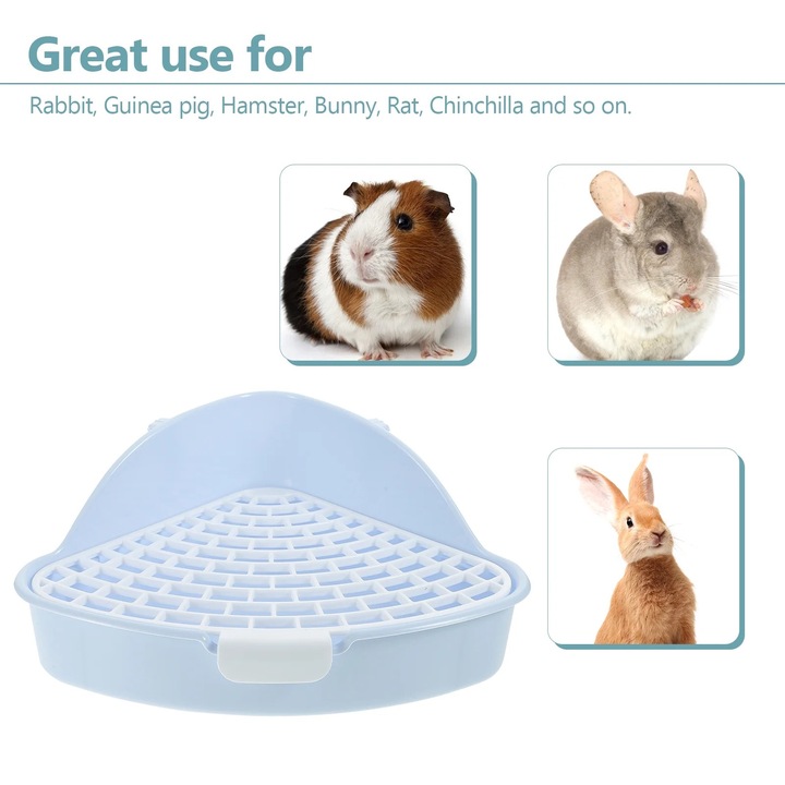 Litiere pentru animale, pot pentru iepuri, plastic, 25x19x10cm