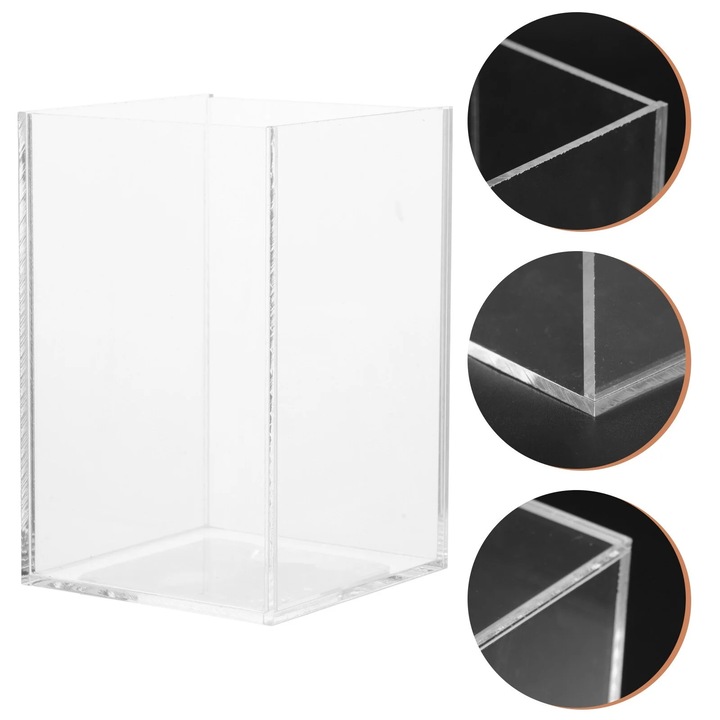 Acvariu desktop acrilic transparent, material durabil, cadou ideal