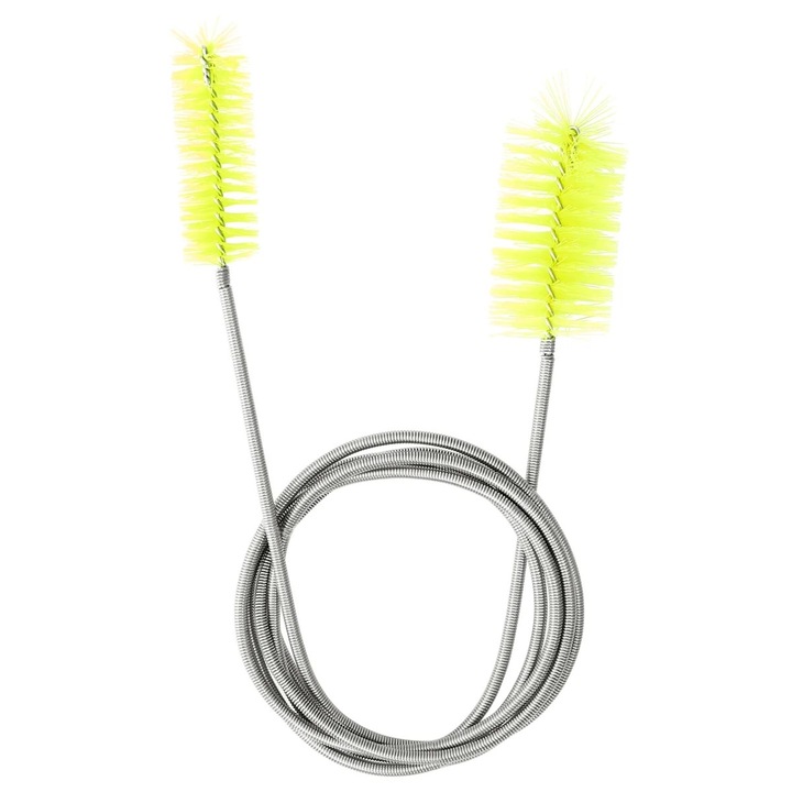 Perie de curatare flexibila pentru furtunuri, UEETEK, 155x3x3cm, galben, set cu doua perii