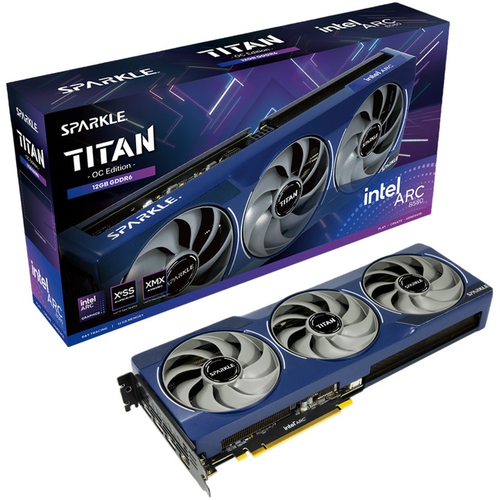 Placa video SPARKLE Intel® Arc™ B580 TITAN OC, 12GB GDDR6, 192-bit