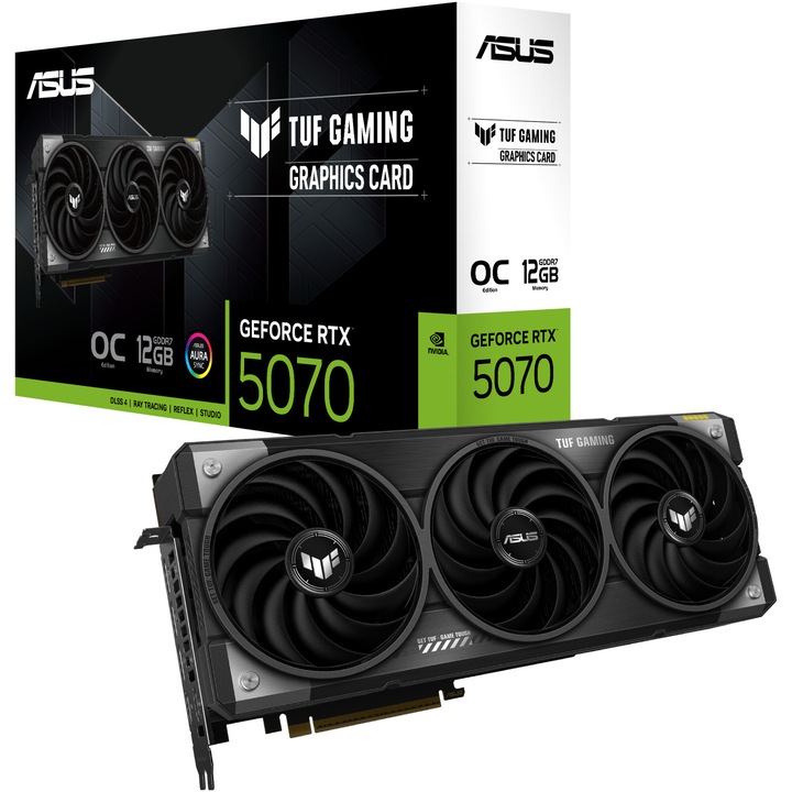 ASUS TUF Gaming GeForce RTX™ 5070 OC Edition videokártya, 12GB GDDR7, 192-bit