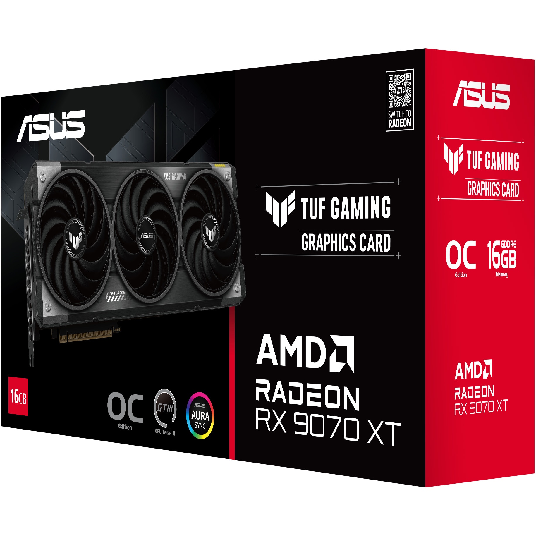 Placa video ASUS TUF Gaming AMD RADEON™ RX 9070 XT OC, 16GB GDDR6