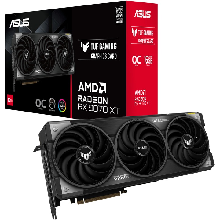 Видеокарта ASUS TUF Gaming AMD RADEON™ RX 9070 XT OC, 16GB GDDR6, 256-bit