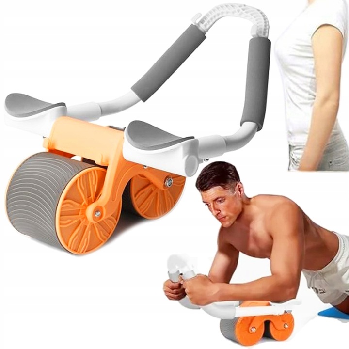 Автоматична ролка за коремни упражнения CoreFit с еластична опора и държач за телефон