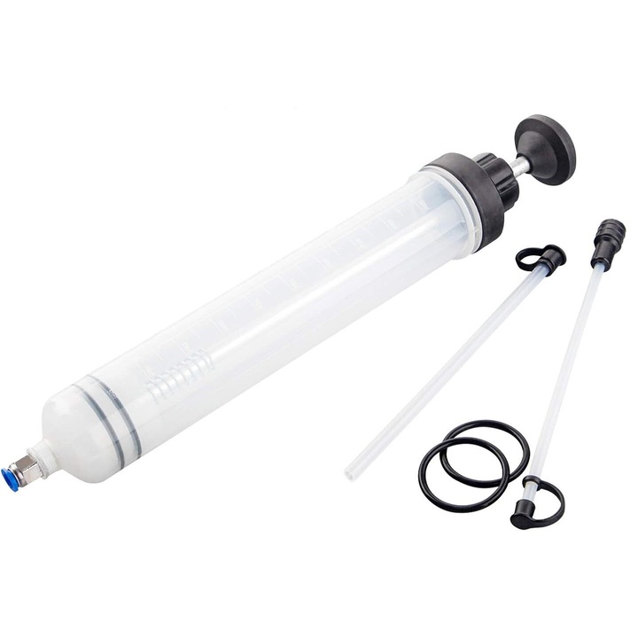 Seringa de aspirare a uleiului 500 ml, pistol de extractie, pompa manuala, 2 garnituri de schimb, compatibil cu lichid de frana, uleiuri de transmisie, lichid de racire