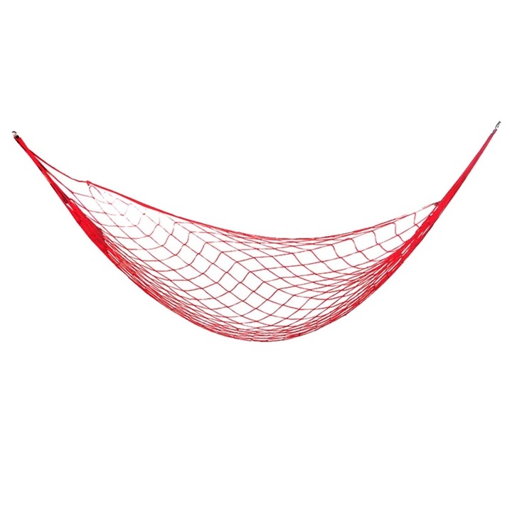 Hamac din nylon, 232x80cm, rosu, pentru camping si activitati in aer liber