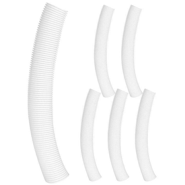 Set 6 protectii pentru trunchi de copac, material PP, alb, 5x5x40cm