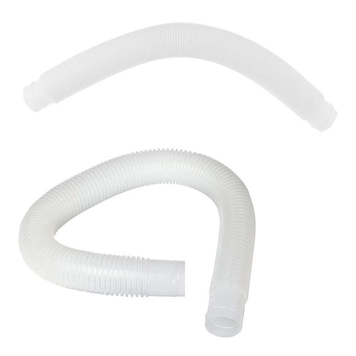 Furtun de inlocuire pentru pompa de piscina, 2 bucati, plastic PP, alb, 150x3.20x3.20cm