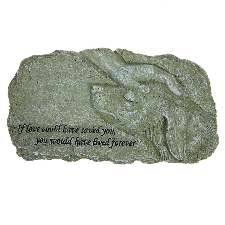 Statuie memoriala pentru animale de companie, Rasina, Verde, 30x20 cm