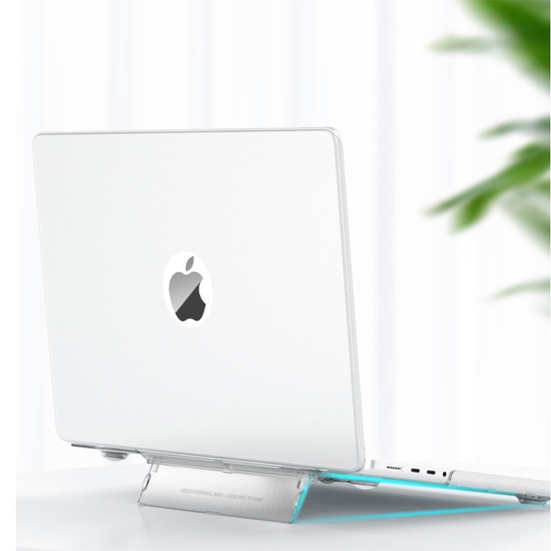 Carcasa de protectie, Pentru MacBook 13.6 Air M2/M3 (A2681/A3113), carcasa de protectie pentru computer, Fudisenn®, carcasa rigida cu suport invizibil, mata, gol in jos, negru