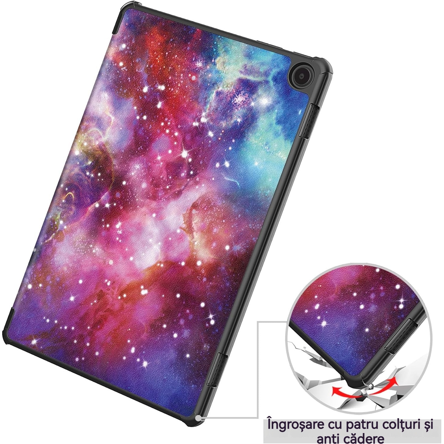 Husa tableta Fudisenn pentru Samsung Tab A9 Plus, 11 inchi, violet, design tri-fold, rezistenta la cadere