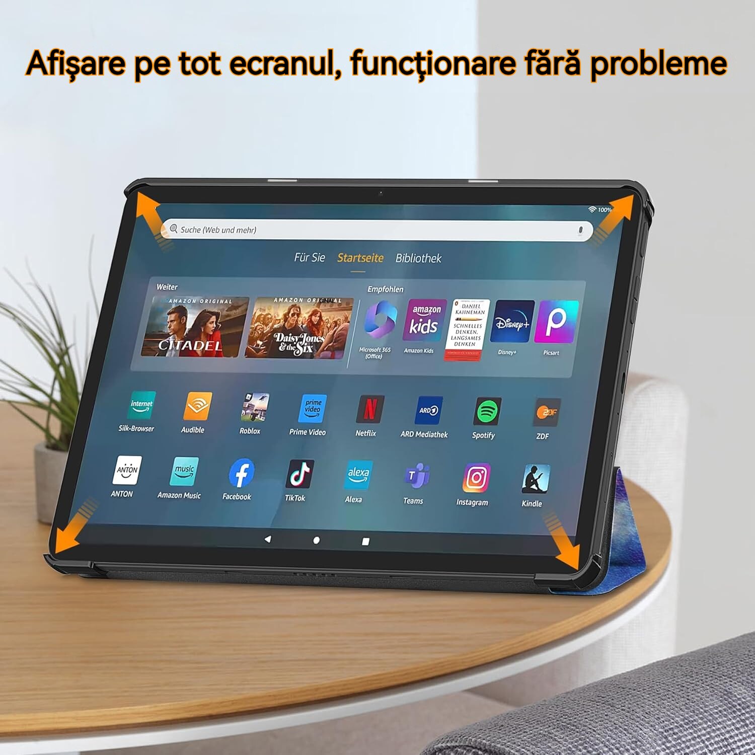Husa tableta Fudisenn pentru Samsung Tab A9 Plus, 11 inchi, violet, design tri-fold, rezistenta la cadere
